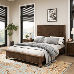 Platform Bed Frame & Tall Headboard