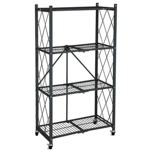 Origami 4 Tier Folding Shelf Garage Shelves Heavy Duty with Wheels