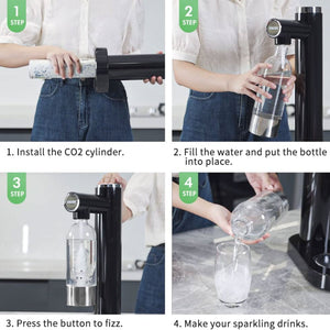 SNLIDE Soda Maker Soda Water Machine with 1,000ML Pet Bottle and DIY Stickers