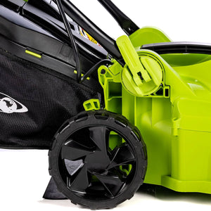 Earthwise 16” 11 Amp Corded Electric 5 Position Walk Behind Lawn Mower, Green