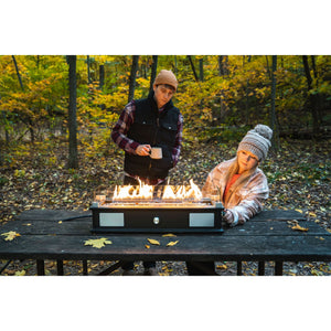 Ukiah Co. LOOM Rechargeable Bluetooth Tabletop Fire Pit with Sound System, Black