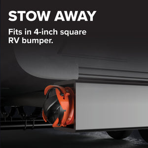 Camco RhinoFLEX 20’ RV Sewer Hose Kit w/ Removable 4 in 1 Adapter, Black/Orange