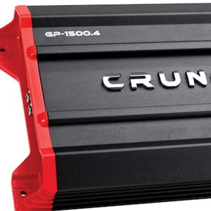 Crunch 1,500 Watt Adjustable 12dB Ground Pounder Car Amplifier, GP-1500.4, Black