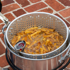 Metal-Fusion Import Outdoor Fish Fryer with 10 Quart Aluminum Fry Pan and Burner