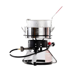 Metal-Fusion Import Outdoor Fish Fryer with 10 Quart Aluminum Fry Pan and Burner