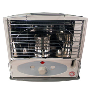 Kero World 10,000 BTU Kerosene Wick Heater with Sure-Seat Chimney System, Gray