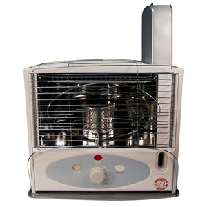 Kero World 10,000 BTU Kerosene Wick Heater with Sure-Seat Chimney System, Gray