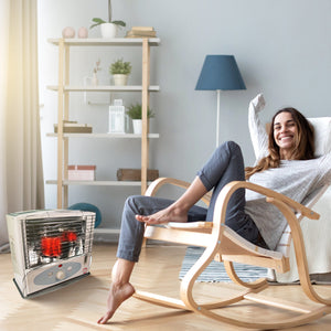 Kero World 10,000 BTU Kerosene Wick Heater with Sure-Seat Chimney System, Gray