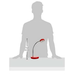 Globe Electric 15.75 x 5 x 52.4 Inches LED Integrated Goose Neck Desk Lamp, Red