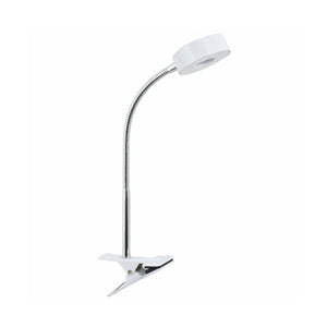 Globe Electric 8.46" 5W 250 Lumens LED Integrated Goose Neck Clip Lamp, White - TRAPSKI
