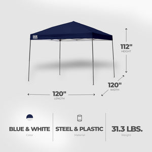 Quik Shade 10 Foot by 10 Foot Instant Canopy Accommodates Up to 12 People, Blue - TRAPSKI