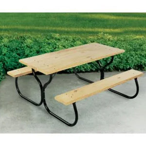 Jack Post Fiesta Charm Outdoor DIY Steel Frame for Wooden Picnic Table, Black