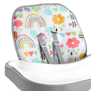 Fisher Price SpaceSaver Simple Clean High Chair with Removable Tray Liner, Gray