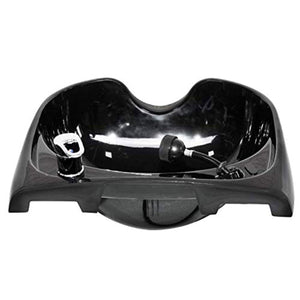 Chromium Professional Oval Shampoo Bowl and Fixture Set with Check Valve, Black