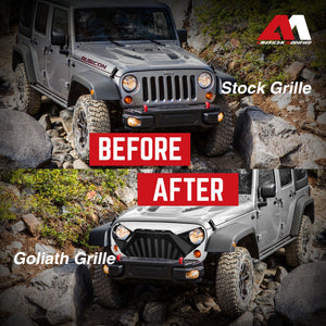 American Modified Goliath Grille Compatible with 2007-2018 Jeep Wrangler JK