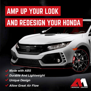AMERICAN MODIFIED Type R Style Conversion Front Bumper for 2016-2019 Honda Civic - TRAPSKI