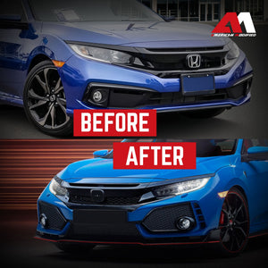AMERICAN MODIFIED Type R Style Conversion Front Bumper for 2016-2019 Honda Civic - TRAPSKI