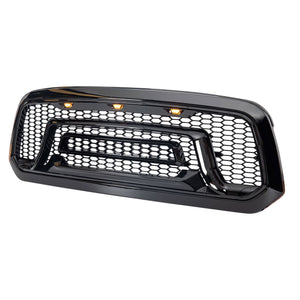 AMERICAN MODIFIED Front Armor Grille w/Amber Lights for 2013-2018 Dodge Ram 1500