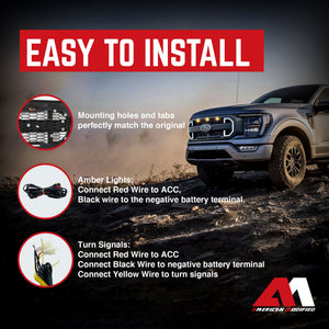 AMERICAN MODIFIED Raptor Style Mesh Grille Compatible with 2021-2023 Ford F150
