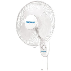 Hurricane Supreme 16 Inch 90 Degree Oscillating 3 Speed Wall Fan, White (2 Pack)