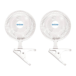 Hurricane Classic 6" Mini Clip On Fan for Desks & Night Stands, White (2 Pack)