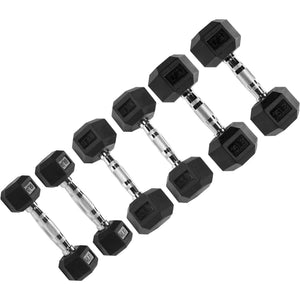 Signature Fitness Hex Dumbbells Strength Workout Equipment Set of 5, 10 & 15 lbs - TRAPSKI