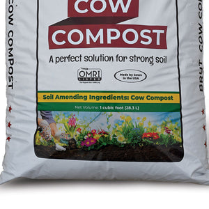 Brut Cow Compost, 4 Pack Composted Cow Manure Organic Soil Amendment, 1 Cu Ft