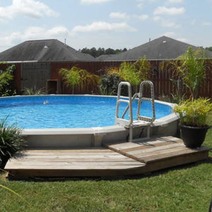 Main Access Large Pool Step Ladder Guard Mat, Gray + Main Access Pool Entrance