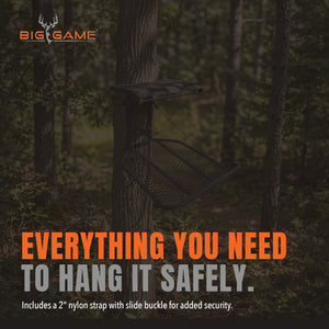 Big Game Captain XC Steel Hang-On Treestand w/14 x 8 in. Flip-Back Seat, Black