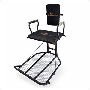 Big Game Captain XC Steel Hang-On Treestand with 20 x 30 Flip-Back Seat, Black