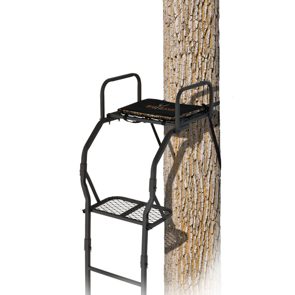 Big Game The Warrior Pro 1 Person Deer Hunting Ladder Climbing Tree Stand, Black