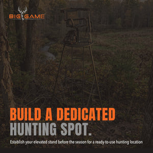 Big Game Apex 12.5 Foot Tripod Stand, Deer Hunting Ladder with Rotating Seat