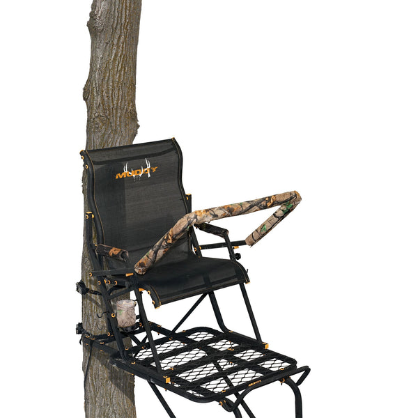 Muddy Boss Hawg 1.5 Deer Hunting 17 Foot Ladderstand Tree Stand w/Lumbar Seat