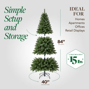 Home Heritage 7 Foot Brighampton Spruce Artificial Christmas Tree with LED Light