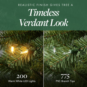 Home Heritage 7 Foot Brighampton Spruce Artificial Christmas Tree with LED Light