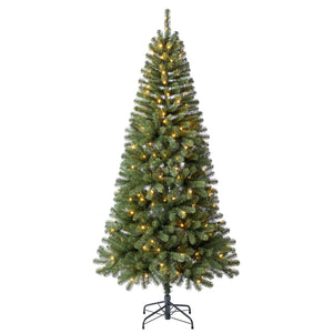 Home Heritage 7 Foot Brighampton Spruce Artificial Christmas Tree with LED Light - TRAPSKI