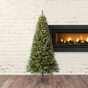 Home Heritage 7 Foot Brighampton Spruce Artificial Christmas Tree with LED Light - TRAPSKI