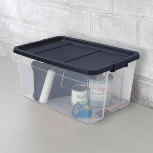 Sterilite 116 Qt Heavy Duty Box Stackable Storage Bin with Latching Lid (4 Pack)