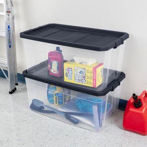 Sterilite 116 Qt Heavy Duty Box Stackable Storage Bin with Latching Lid (4 Pack)