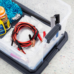 Sterilite 116 Qt Heavy Duty Box Stackable Storage Bin with Latching Lid (4 Pack)