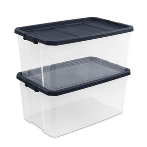 Sterilite 116 Qt Heavy Duty Box Stackable Storage Bin with Latching Lid (4 Pack)
