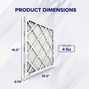 Trion MERV 8 Air Bear 20 x 20 x 1" High Efficiency Pleated HVAC Filter, 6 Pack