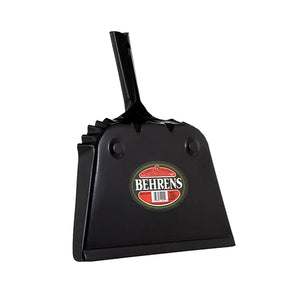Behrens Portable Home Rectangular Galvanized Steel Corrugated Dustpan, Black
