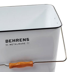 Behrens 3.25 Gal Rectangular Galvanized Steel Cleaning Pail with Handle, White