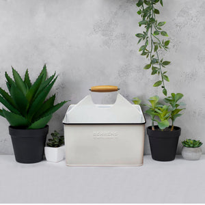 Behrens Versatile 11.5 Inch Rectangular Steel Partitioned Cleaning Caddy, White