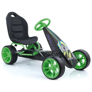 hauck Sirocco Racing Clutch Free Go Kart with Low Profile Rubber Tires, Green