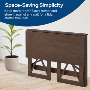 MECO Stakmore Stylish Versatile Folding Desk with Built In Outlets, Espresso - TRAPSKI