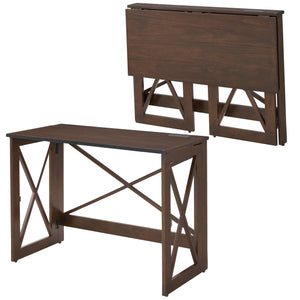 MECO Stakmore Stylish Versatile Folding Desk with Built In Outlets, Espresso - TRAPSKI
