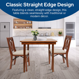 MECO Stakmore Classic Straight Edge Wood Folding Card Table, Fruitwood Frame
