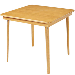 MECO Stakmore Classic Straight Edge Solid Wood Folding Card Table, Oak Frame